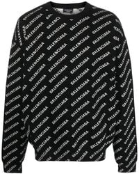Balenciaga - Intarsia-Logo Crew-Neck Jumper - Lyst