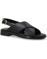 Frau - Crossover-Strap Leather Sandals - Lyst