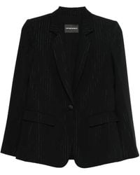 Emporio Armani - Striped Single-Breasted Jacket - Lyst