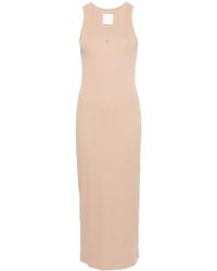 Givenchy - Ribgebreide Maxi-Jurk Met 4G-Plakkaat - Lyst