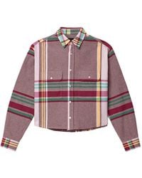 Purple Brand - Fade Plaid Cropped Shirt - Lyst