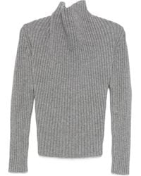 Victoria Beckham - Jersey de canalé con cuello vuelto - Lyst