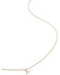 Monica Vinader - 14Kt Small Initial Y Necklace - Lyst