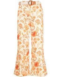 Zimmermann - Junie Floral Cropped Trousers - Lyst
