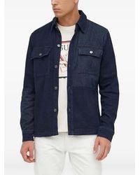 Guess - Textured-Panel Denim Shirt Jacket - Lyst