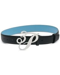 3.PARADIS - 3P Cursive Leren Riem Met Logo - Lyst