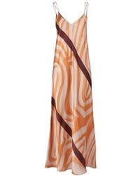 Antonelli - Abstract-Print Silk Maxi Dress - Lyst