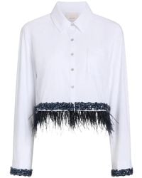 Cinq À Sept - Chemise Sylvan Bordée De Plumes - Lyst