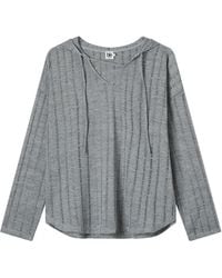 B+ AB - Hooded Ribbed Knit Top - Lyst