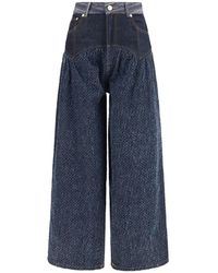 Ganni - Jeans Con Design Patchwork - Lyst