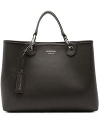 Emporio Armani - Logo-Print Grained Tote Bag - Lyst