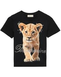 Blumarine - Lion-Print Embellished T-Shirt - Lyst