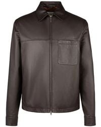 Tod's - Zipped Leather Overshirt - Lyst