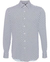 BOSS - Geometric-pattern Crepe Shirt - Lyst