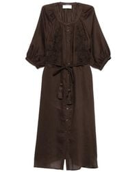 ERMANNO FIRENZE - Embroidered Midi Dress - Lyst