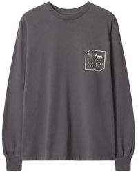 Maison Kitsuné - Logo-Print Long-Sleeve T-Shirt - Lyst