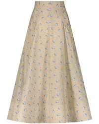 Lela Rose - Floral-Print Midi Skirt - Lyst