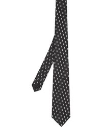 Burberry Cravatta jacquard con monogramma - Nero