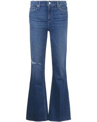 PAIGE - Bootcut Distressed Jeans - Lyst
