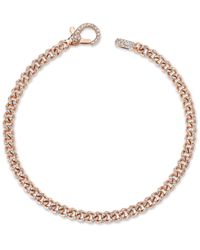 SHAY - 18kt Rose Gold Baby Diamond Link Bracelet - Lyst