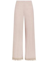 Seventy - Pantalon En Lin À Franges - Lyst