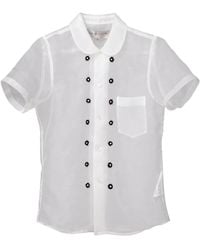 Comme des Garçons - Sheer Button Detail Blouse - Lyst