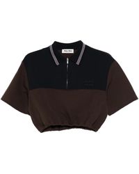Miu Miu - Two-Tone Cropped Polo Top - Lyst