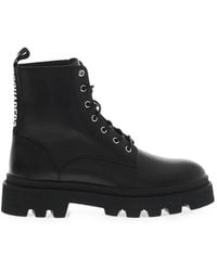 DSquared² - Logo-Tape Lace-Up Boots - Lyst