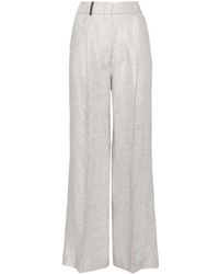 Peserico - High-waist Palazzo Linen Trousers - Lyst