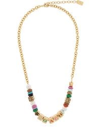 COACH - Bead-Embellished Charm Necklace - Lyst