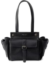 Prada - Mini Route Leather Tote Bag - Lyst