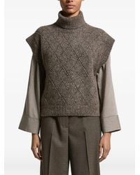 Peserico - Sequin-Embellished Argyle Sweater - Lyst