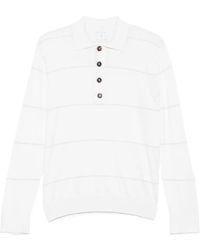 Eleventy - Striped Long-Sleeved Polo Shirt - Lyst