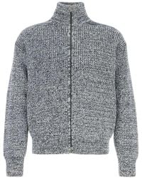 Ferragamo - Marl-Knit Zip-Up Cardigan - Lyst