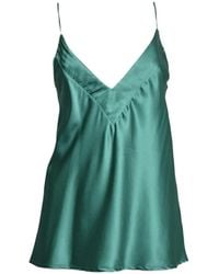 SOLOTRE - Satin-Finish V-Neck Top - Lyst