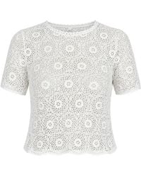 Nili Lotan - Elionne Crochet-Knit Blouse - Lyst