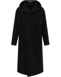 Yohji Yamamoto - Hooded Snap Coat - Lyst