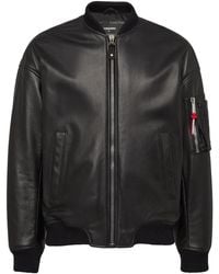 DSquared² - レザー ボンバージャケット - Lyst