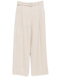 Eleventy - Belted Pleated Trousers - Lyst