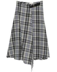 iBlues - Falda Midi A Cuadros Con Flecos - Lyst