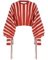 Zimmermann - Rebellion Pullover Mit Gestreifter Schleife - Lyst