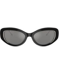 DIESEL - Occhiali Da Sole Cat-Eye Con Placca Logo - Lyst