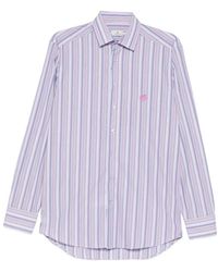 Etro - Chemise Rayée À Logo Brodé - Lyst