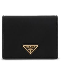 Prada - Triangle Logo Bi-Fold Wallet - Lyst