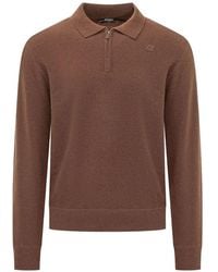 K-Way - Quarter-Zip Polo-Collar Sweater - Lyst