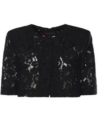 Pinko - Lace Spencer Button-Up Cotton Jacket - Lyst