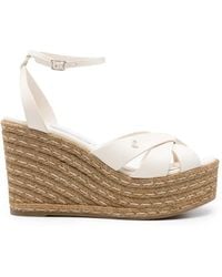 Jimmy Choo - Korra Leather Wedge Espadrilles - Lyst