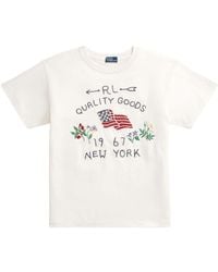 Polo Ralph Lauren - Katoenen T-shirt Met Borduurwerk - Lyst