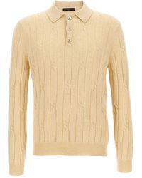 Zanone - Cable-Knit Polo Shirt - Lyst
