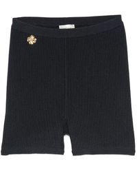 Saint Laurent - Rib-Knit Cycling Shorts - Lyst